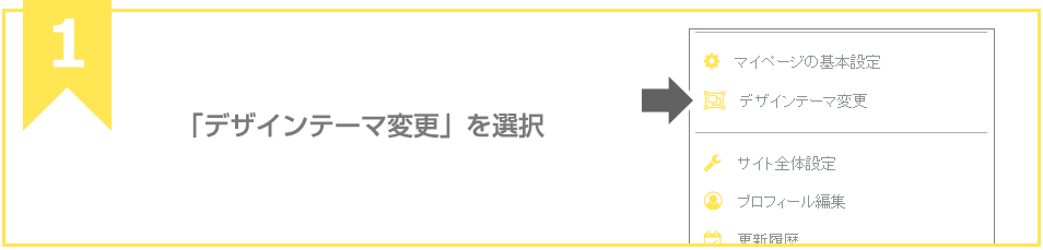 「デザインテーマ変更」を選択